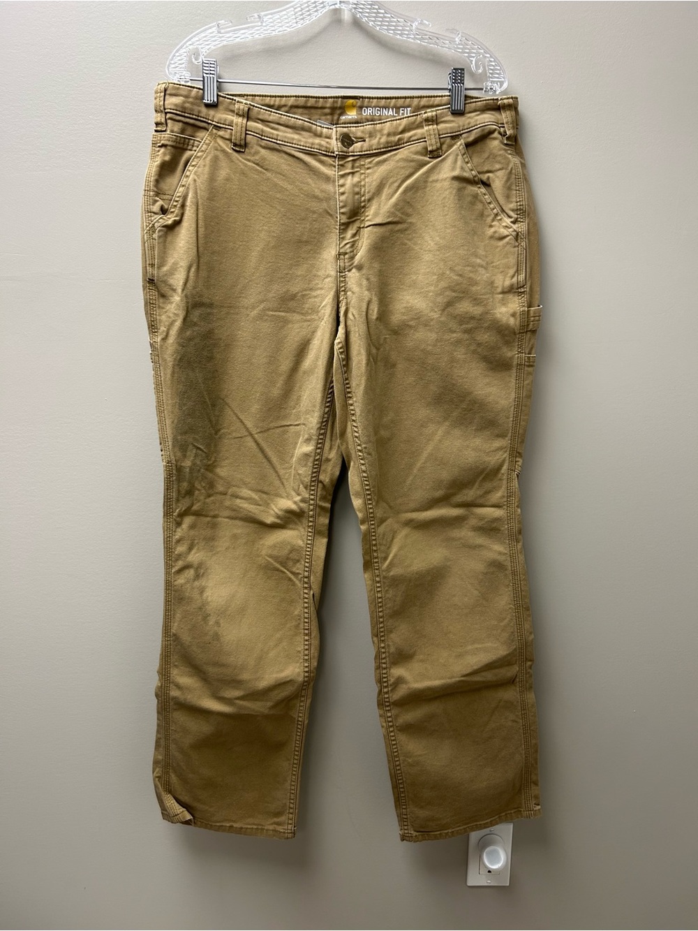 Carhartt Women’s Original Fit Tan Canvas Carpenter Pants‎